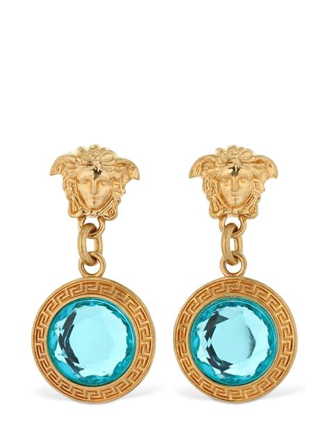 versace blue earrings|Versace necklaces women's.